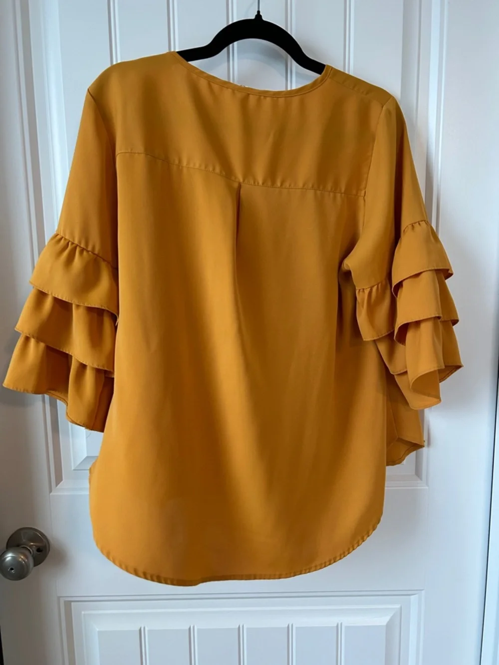 Mustard Ruffled Blouse - Picture 2 of 2